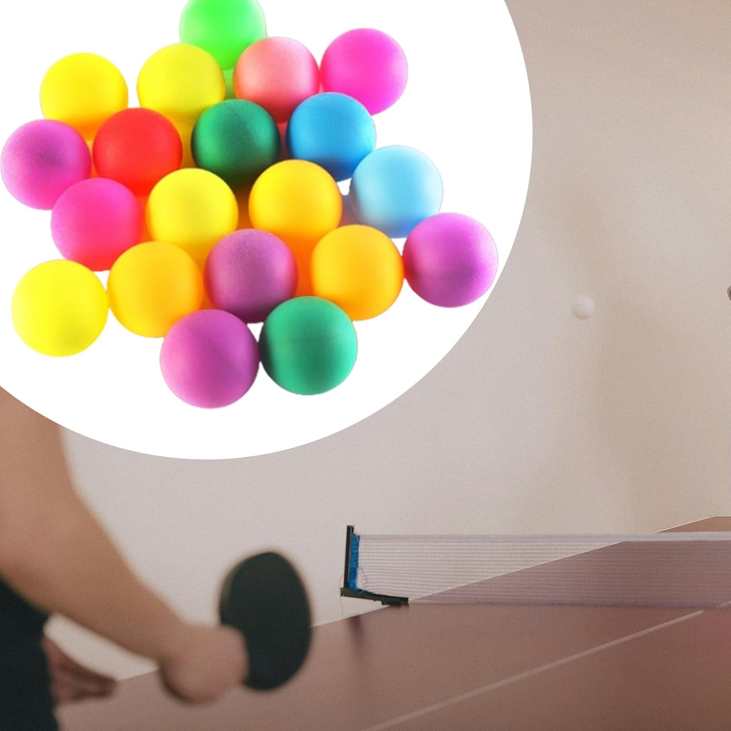 Colorful Table Tennis Balls by [Brand Name] - 50 Pcs Washable Ping Pong Balls for Art & Party Decor