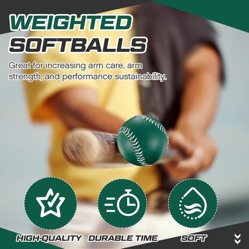Arrowbash Weighted Softball Set - Bulk Training Balls with Drawstring Bag for Enhanced Performance