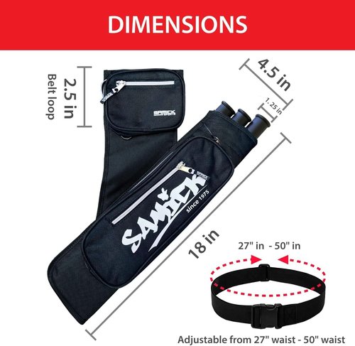 Archery Arrow Quiver - Adjustable Waist Quiver with 3 Removable Tubes & Pockets | Perfect for Hunting & Target Practice