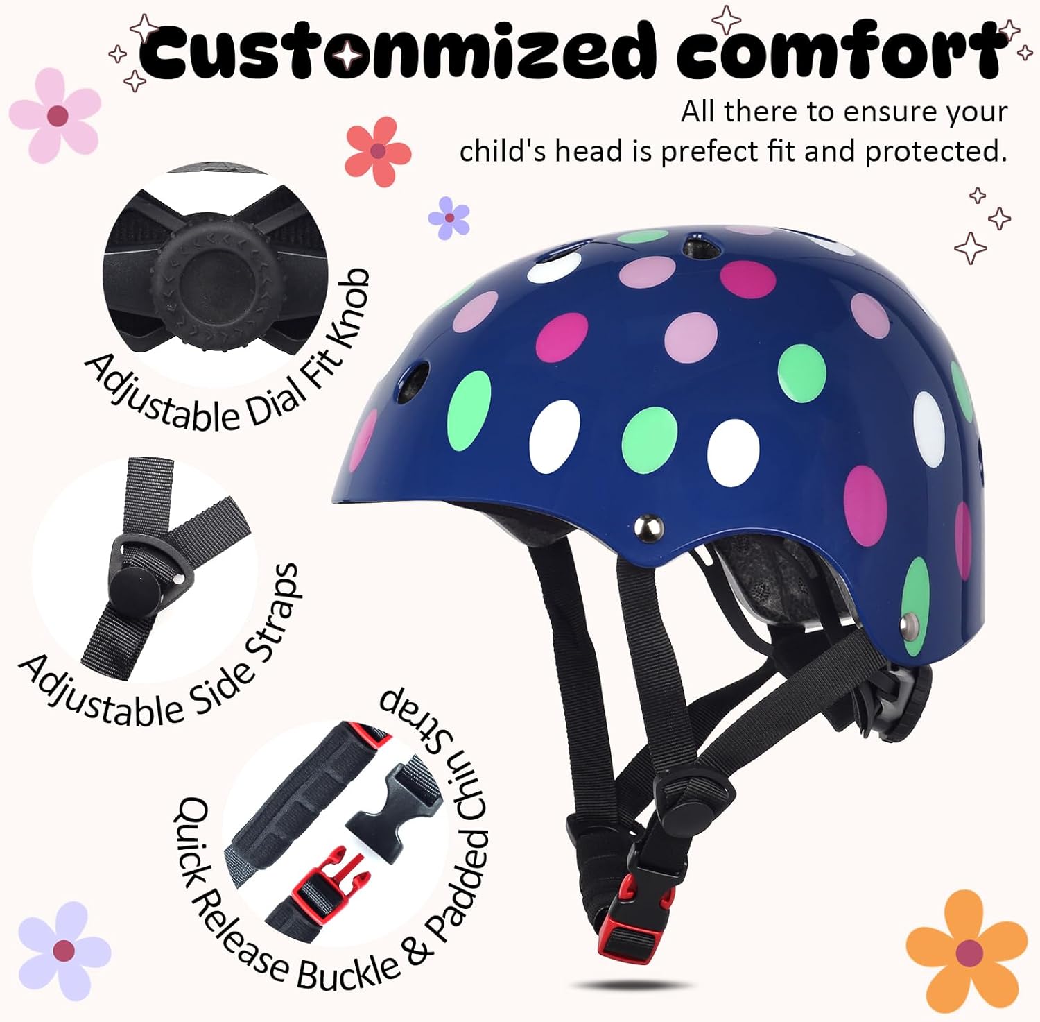 Skiennix Kids Toddler Bike Helmet - Adjustable Multi-Sport Safety Gear for Boys & Girls | Infant to Children