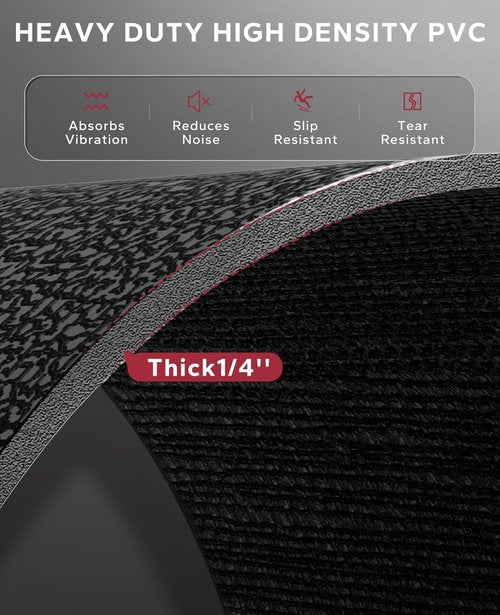 HAPBEAR Treadmill Mat - Non-Slip, Shock-Absorbing Exercise Mat for Home Gym | 68"x24"x1/5" Thick