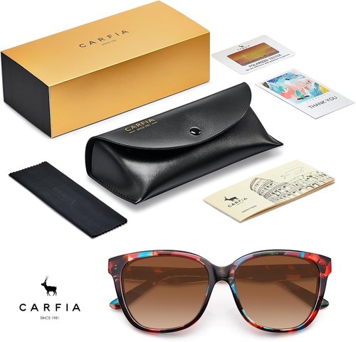 CARFIA Polarized Sunglasses for Women - UV Protection | Italian Design Retro Style