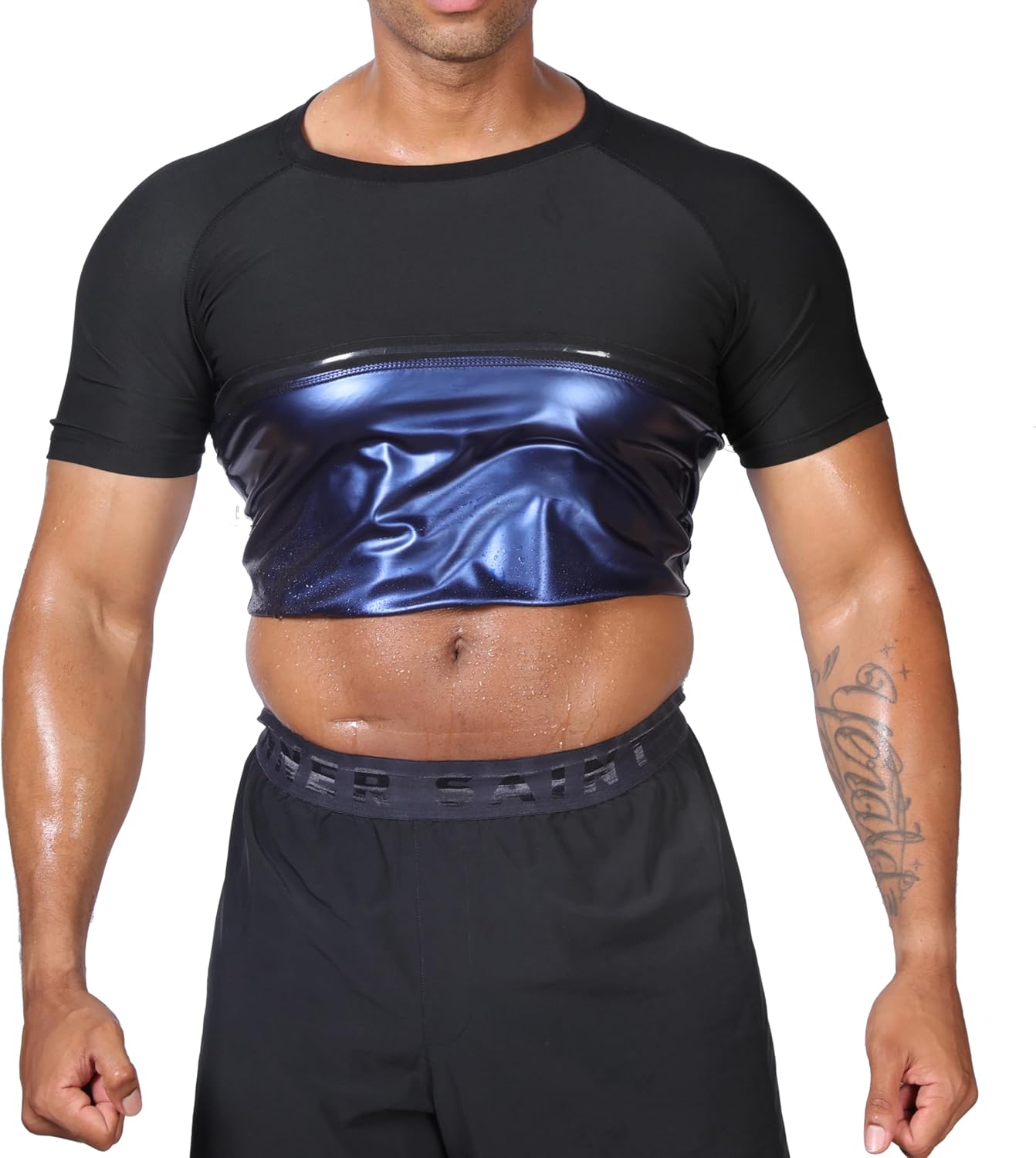 Skiennix Sauna Sweat Suit - Men's Compression T-Shirt for Workout & Gym | Sports Shapewear