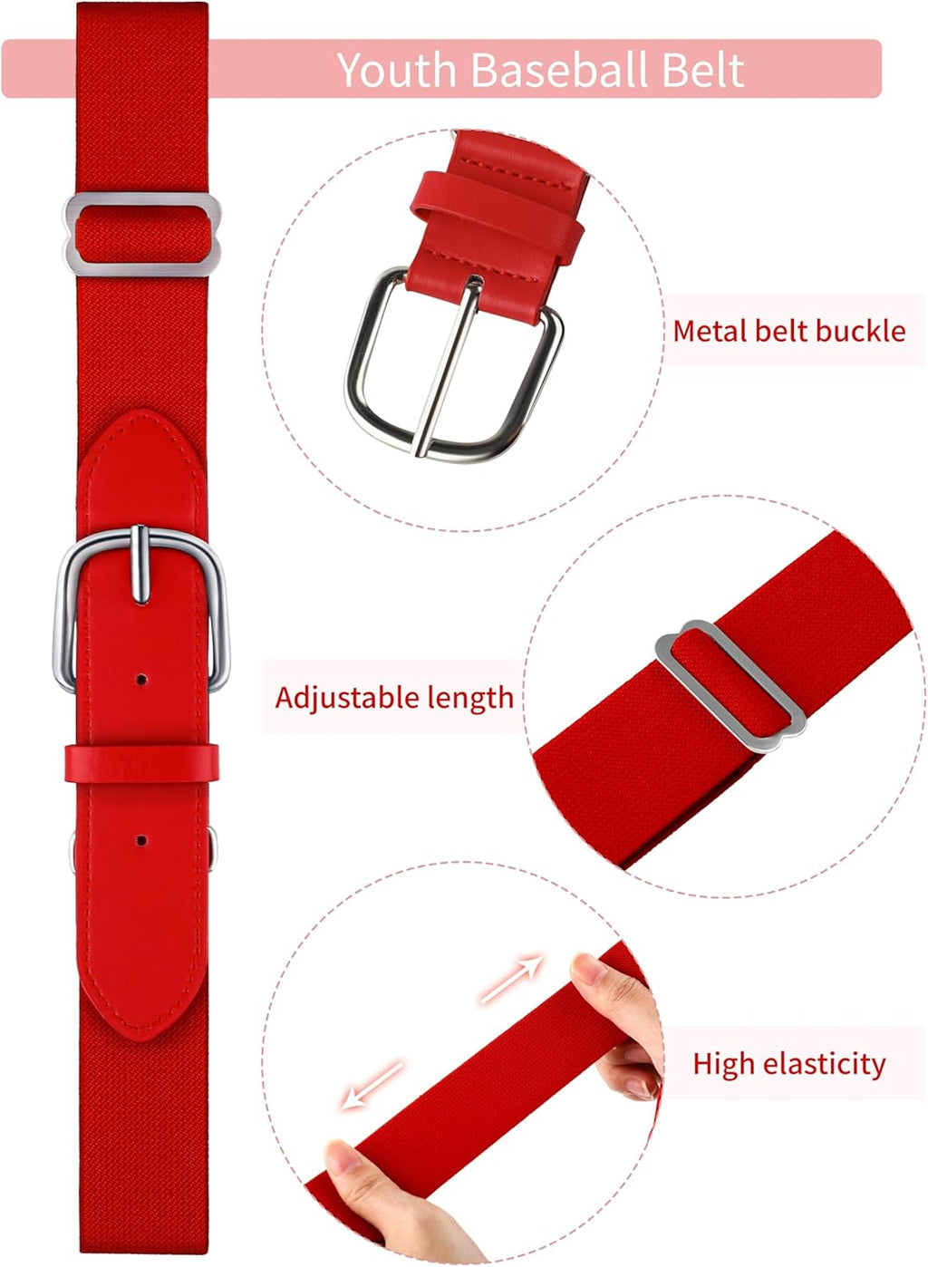 Regine Switzerland Youth Baseball Socks & Belt - Adjustable Cotton, 2 Pairs for Boys & Girls