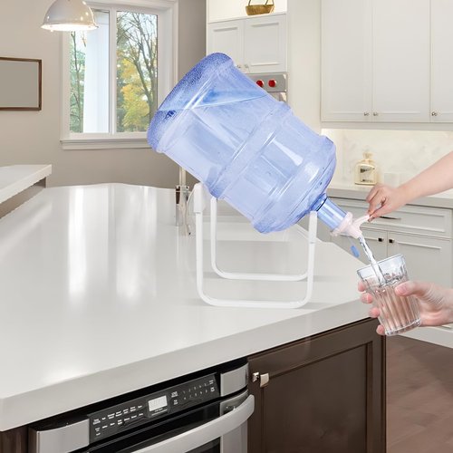 5 Gallon Water Dispenser, Detachable Metal Water Dispenser Stand and 2 Dispenser Valves,Water Jug Holder for 3-5 Gallon Bottle