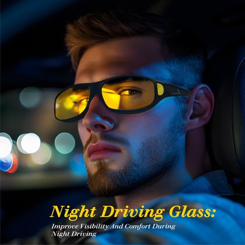 Bio-th Night Vision Driving Glasses Fit Over for Men Women,Wrap-Around With UV Protection,Cycling Golf and Fishing