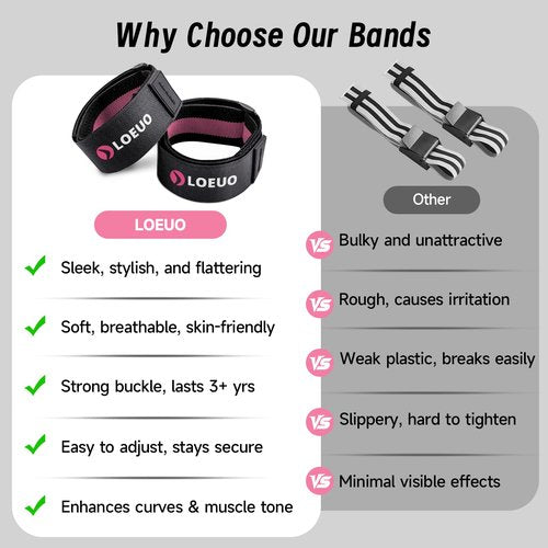 LOEUO Booty Bands for Working Out Glutes, Adjustable Blood Flow Restriction Bands with Non Slip for Workout Butt & Thigh Building, Occlusion Bands for Women and Men Glutes Easy to Carry