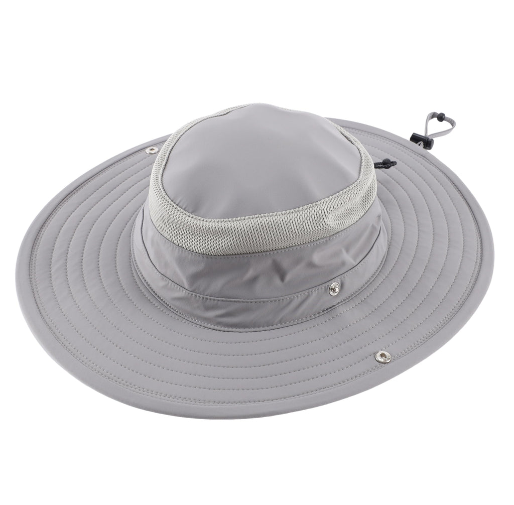Connectyle UPF 50+ Fishing Sun Hat for Men Women Outdoor Adjustable Safari Sun Hats Summer Beach Cowboy Bucket Hat Light Grey