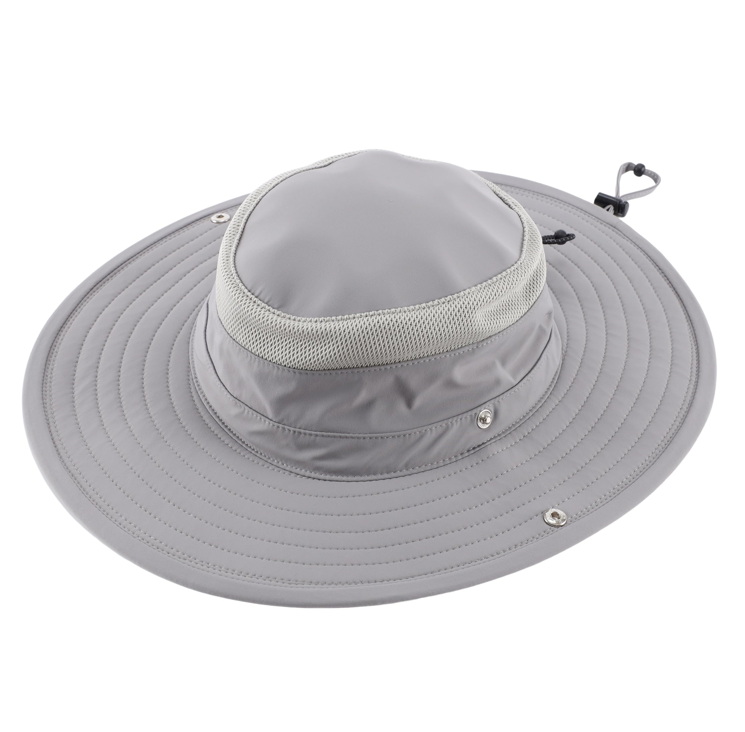 Connectyle UPF 50+ Fishing Sun Hat for Men Women Outdoor Adjustable Safari Sun Hats Summer Beach Cowboy Bucket Hat Light Grey