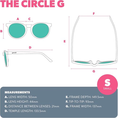 Goodr I Pickled These Myself Polarized Round Sunglasses - Teal Frames with Purple Pink Mirrored Lenses, UV400 Protection