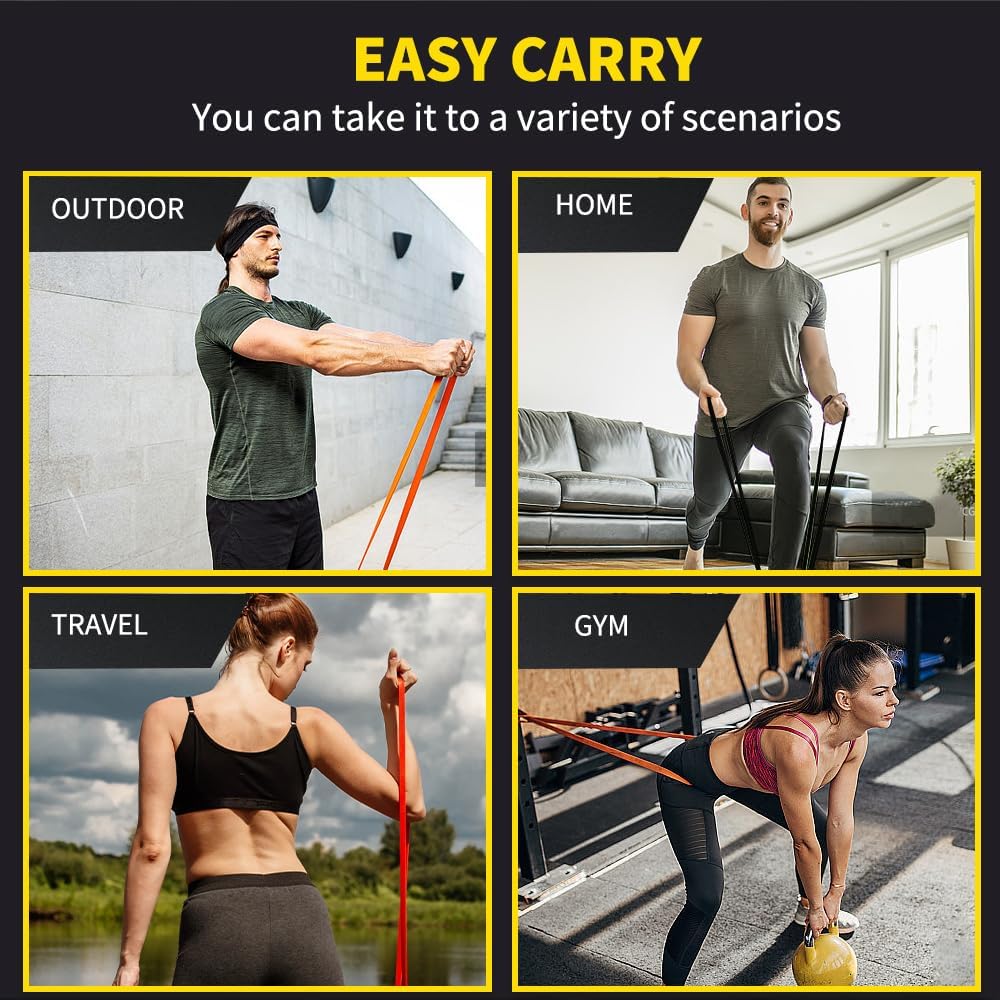 ROSAPOAR Resistance Band - Natural Latex Pull-Up Band for Home & Gym Workouts | Fitness Stretching & Powerlifting