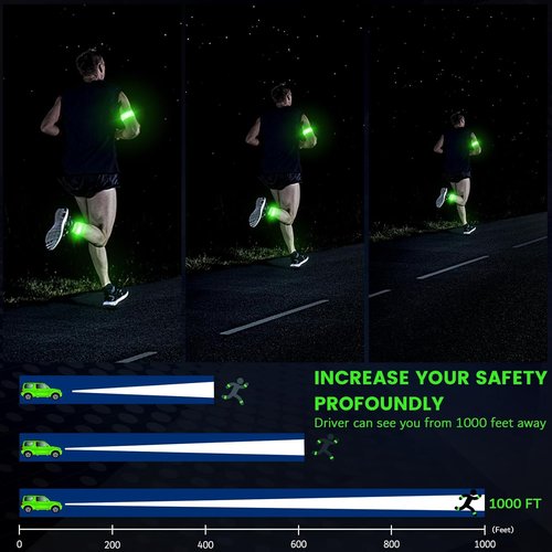 Fokia Kunbio LED Armband - High Visibility Light-Up Safety Gear for Night Running | Adjustable for Men, Women, Kids