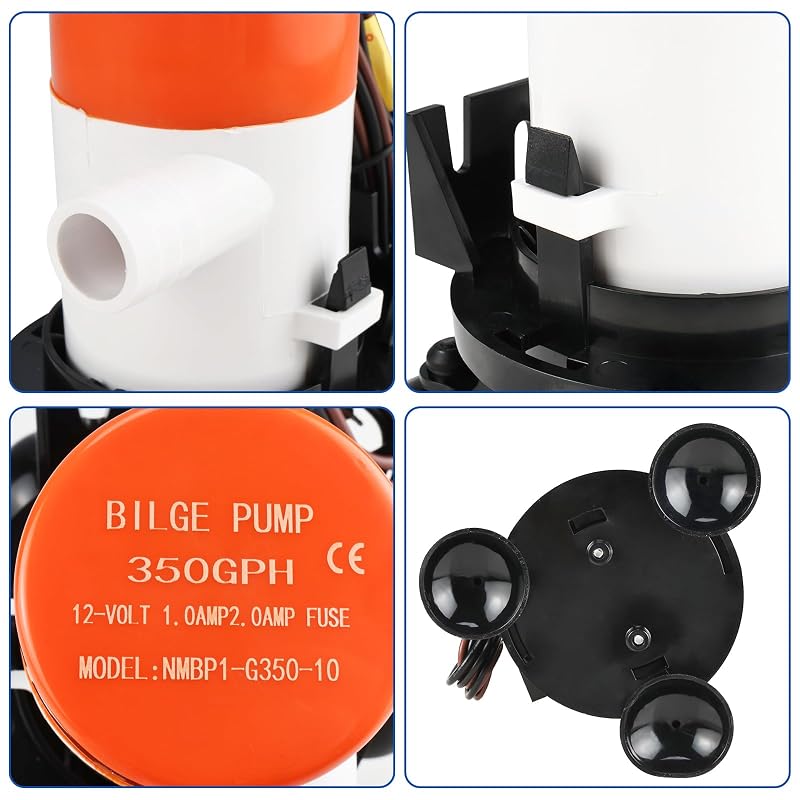 12V 350GPH Livewell Aerator Pump for Boats – Portable Aquarium/Bait Well