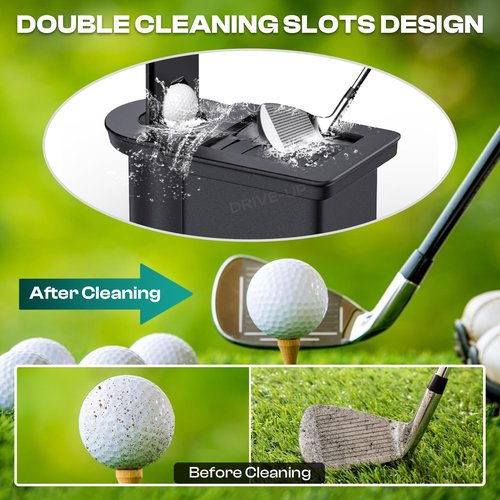 DRIVE UP Universal Golf Cart Ball Washer and Club Cleaner Kit, Golf Ball Cleaner and Club Head Washer, Suitable for Club Car, EZGO, Yamaha Gas and Electric Golf Carts, OEM 603836