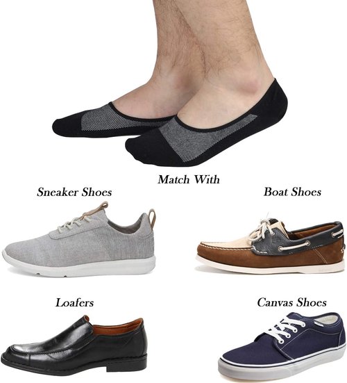 Jormatt Genuine Men's No Show Socks - Low Cut Cotton with Non-Slip Grips for Comfort & Style