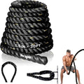 Yes4All 1.5 Inch Battle Ropes with Extra Protective Sleeve, Workout Ropes for Cross-Training Home Gym & Fitness Exercises, Strength Training - 30 Feet Lengths Available
