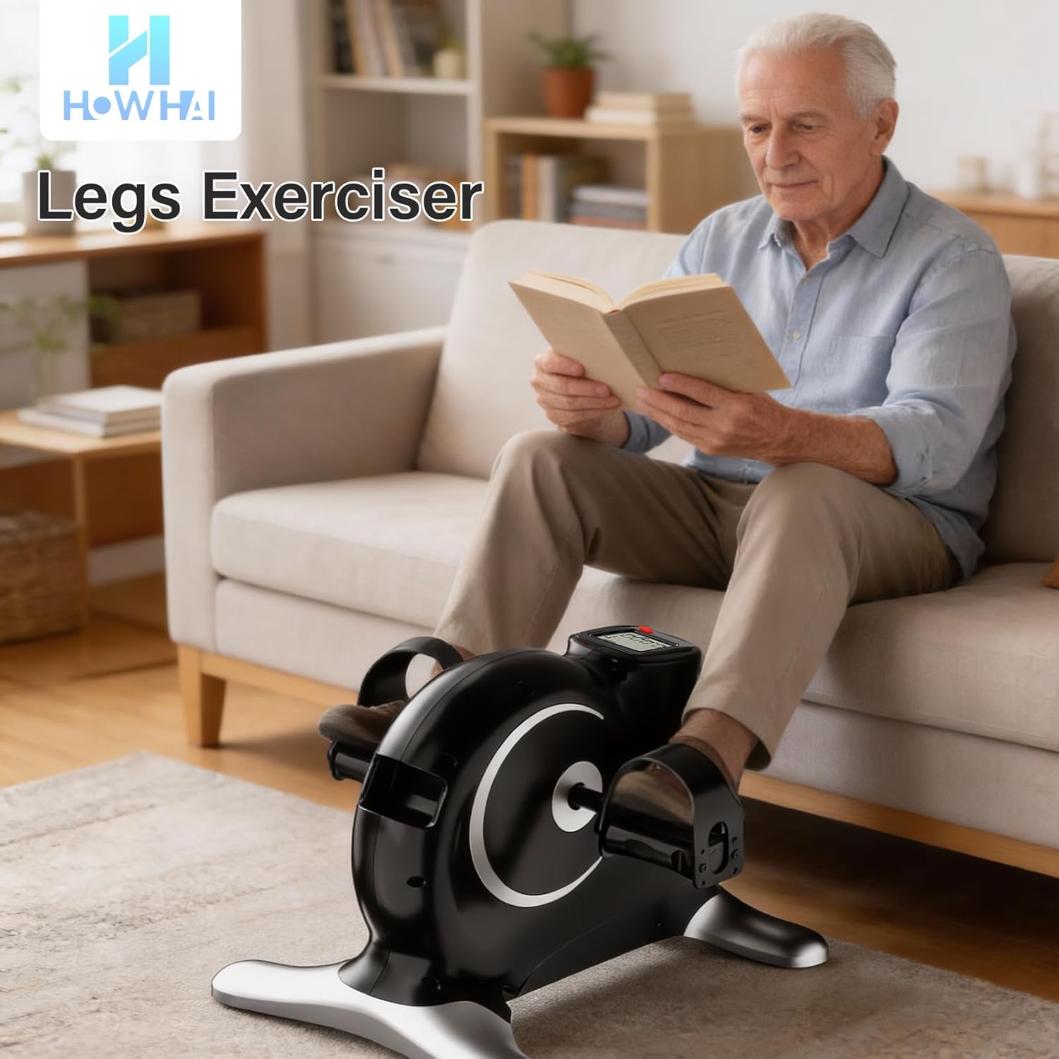 Under Desk Bike | Mini Exercise Bike by [Brand Name] - Portable Pedal Exerciser with LCD Display for Arm & Leg Workouts