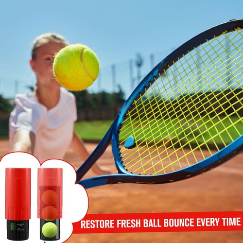 Soulchen 1 Pack Tennis Ball Pressurizer - Tennis Ball Storage Canister Holds 3 Balls Under 14 Psi Pressure, Reusable Stuff for Bounce Retention, Lightweight & Durable (Red)