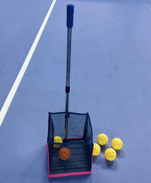 Kunpengzhi (40+) Pickleballs Capacity Ball Pick-Up Collector - Large-Capacity Hopper for Tennis/Baseball, Hollow Container, No-Bend Training Storage Tool