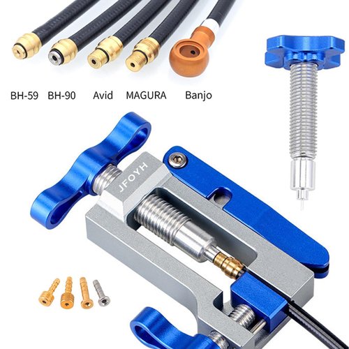 JFOYH 2IN1 Bike Tools Bicycle Hydraulic Disc Brake Needle Driver Insertion and Mineral Hose Cutting Tools Compatible with BH90/BH59/Avid/MAGURA/Banjo, 6061 Aluminum Alloy