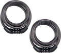 Master Lock Black Set | Preset Combination Bike Lock - Weather Resistant Vinyl Coating, 4 Feet Long, Pack of 2