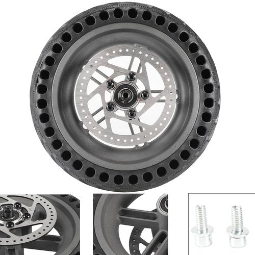 HTBCCHB 8.5 inch Solid Tire with hub，Explosion-Proof Solid Tire Wheel Hub 110mm brake rotors Set，Shock Absorbing Scooter Tubeless Tyre compatible with Mi M365/1s gotrax Electric Scooter parts