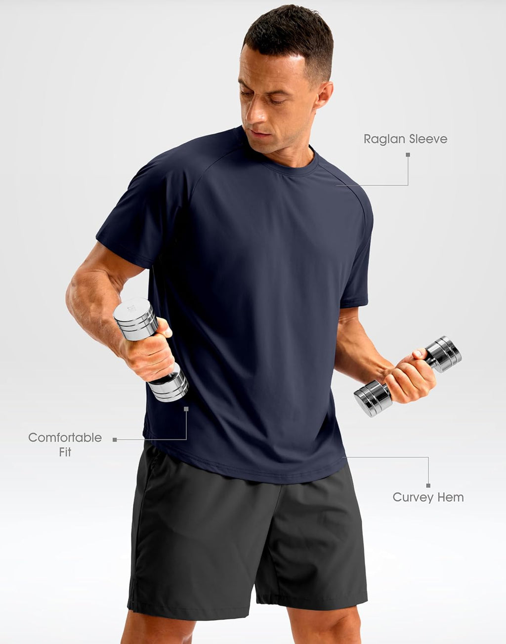 Soothfeel Men's Quick-Dry Athletic Running T-Shirts - Short Sleeve Moisture-Wicking Gym Tees
