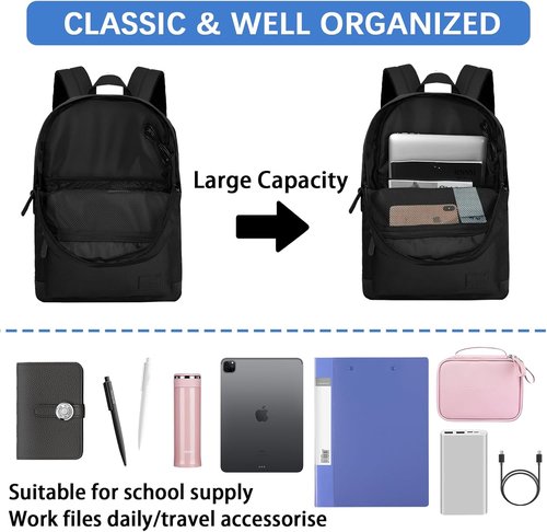 Goloni Anti-Theft Laptop Backpack - Water Resistant 17.3 Inch Travel Bag with USB Charging | Large Capacity for Men & Women