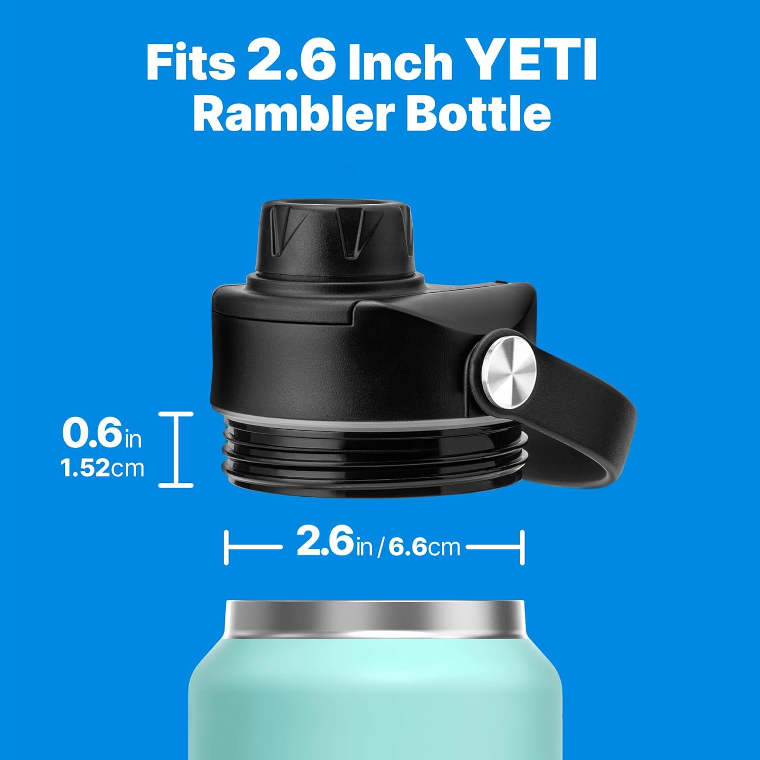 YETI Spout Lid for Rambler Water Bottle - BPA-Free Replacement Cap with Handle | Fits 18, 26, 36, 64 oz