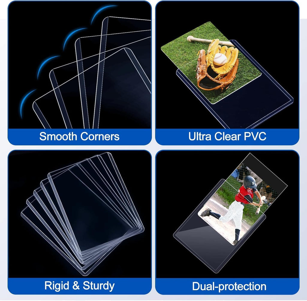 Sooez Premium 35PT Hard Plastic Card Sleeves - 400 Baseball & Trading Card Protectors | 3"X4" Size