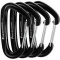 FresKaro Wiregate Carabiner Clip, 12kN(2698lbs), Suit for Backpacking Gear or as a Hiking Accessories - 4pack of Black D Ring Wire Gate Carabiners