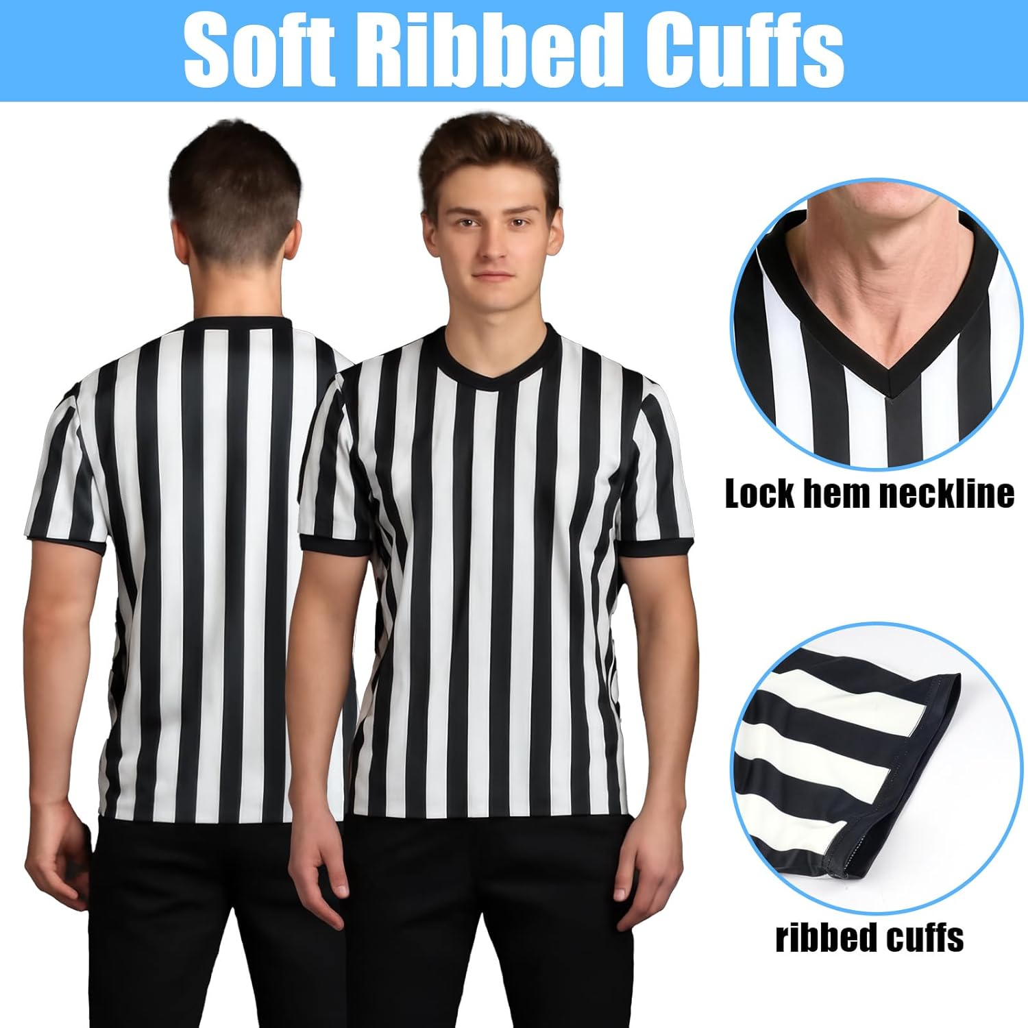 Skiennix Basketball Referee Shirt - V-Neck Short Sleeve for Men & Women | Comfortable Fit