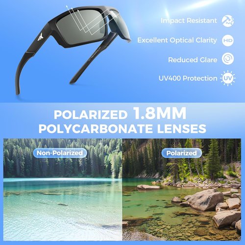 KastKing Waccamaw Polarized Bifocal Sunglasses - Sport Wrap-Around Readers with x1.5, x2.0, x2.5 Magnifications