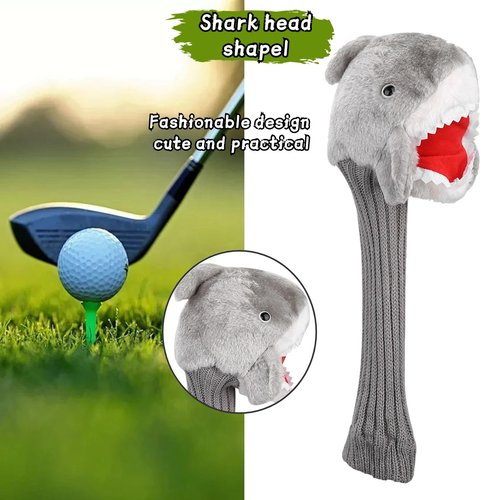 Golf Cover, Adorable Shark Shape Plush Cloth Golf Wood Driver Cover