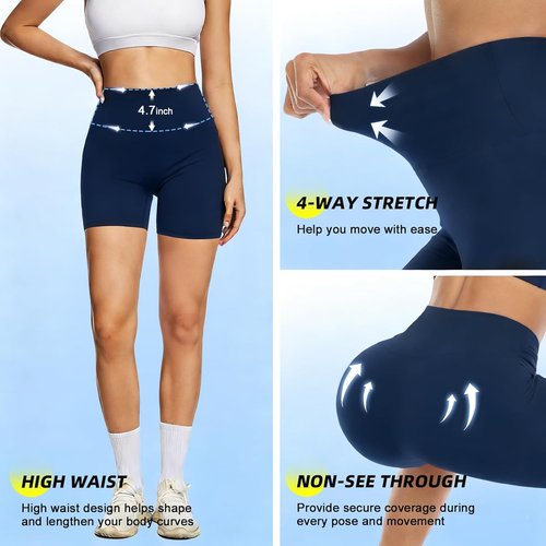 FULLSOFT High Waisted Biker Shorts - Tummy Control Fitness Shorts for Women | Perfect for Yoga & Gym
