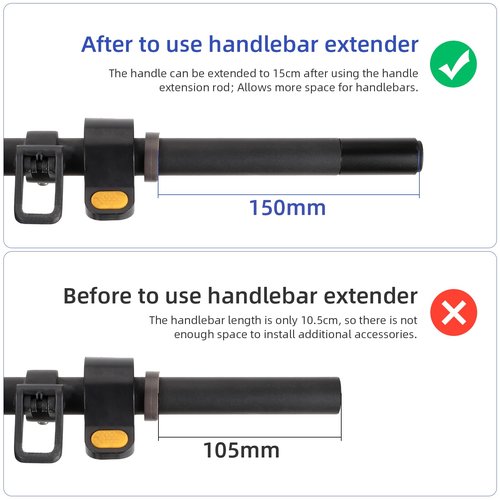 ulip E-Scooter Handlebar Grips Handlebar Extender Kit for Segway Ninebot Max G30 G30LP G30E Holding Dashboard and Rear View Mirrors black