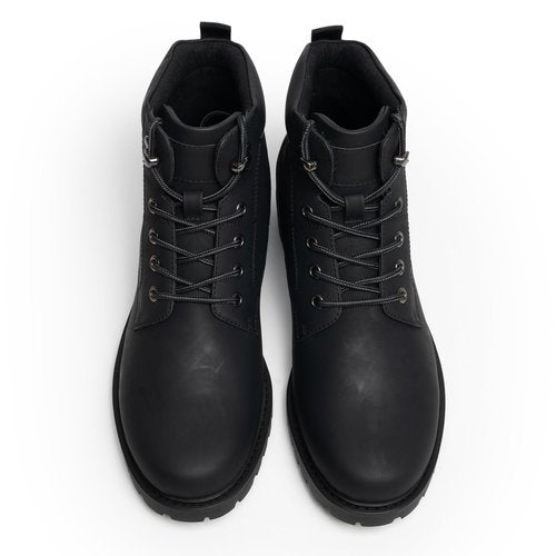 CGRRBW Men's Work Hiking Boots Waterproof, Winter Boots for Men, Anti-Slip Outdoor Climbing Warm Work Trekking Shoes for Men DSXM10-BLACK-12