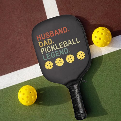PWHAOO 2PC Pickleball Paddle Covers Husband Dad Pickleball Legend Pickleball Paddle Pouch Gift For Dad Grandpa Pickleball Gift (Pickleball Legend Paddle)