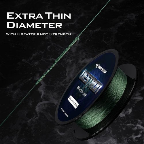 KastKing Destron Braided Fishing Line - Ultra-Thin, Abrasion Resistant, Zero Stretch, 150 Yards