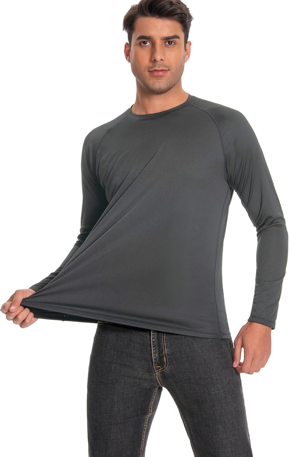 Skiennix Men's Sun Protection Shirt - UPF 50+ UV Long Sleeve Rash Guard | Lightweight Quick Dry for Fishing & Swimming