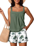 Summer Mae Blouson Womens Tankini Swimsuits 2026 Modest Tummy Control Bathing Suits Swim Shorts with Pockets for Beach