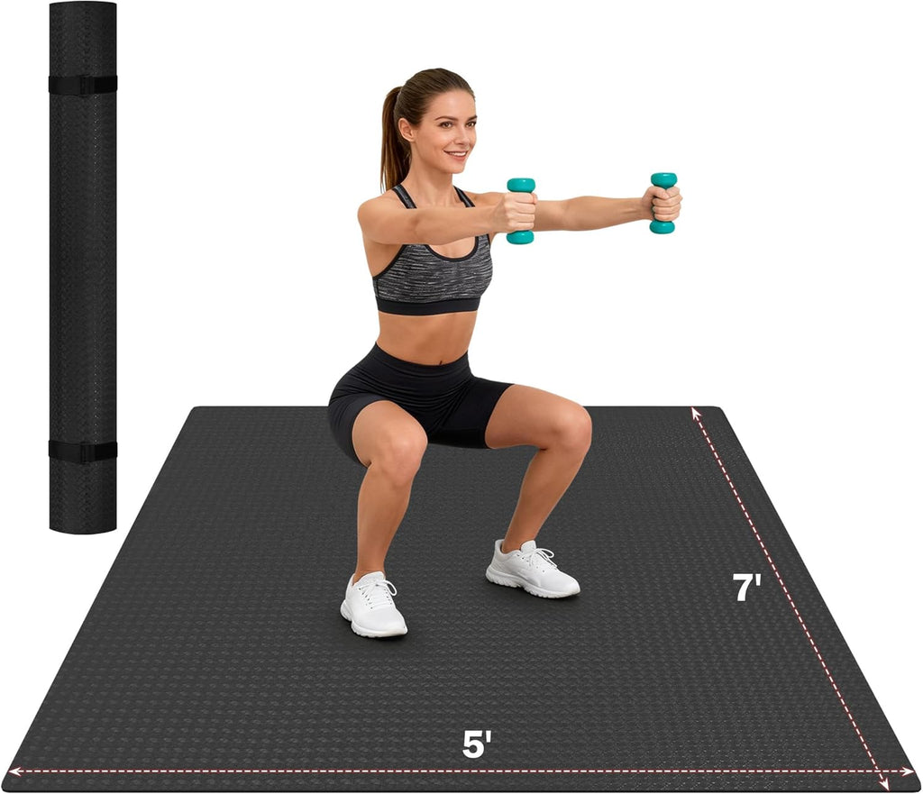 Stepwaver Extra Large Exercise Mat - Non-Slip, Ultra Durable Workout Mat for Home Gym | 6'x4', 7'x5', 8'x5'