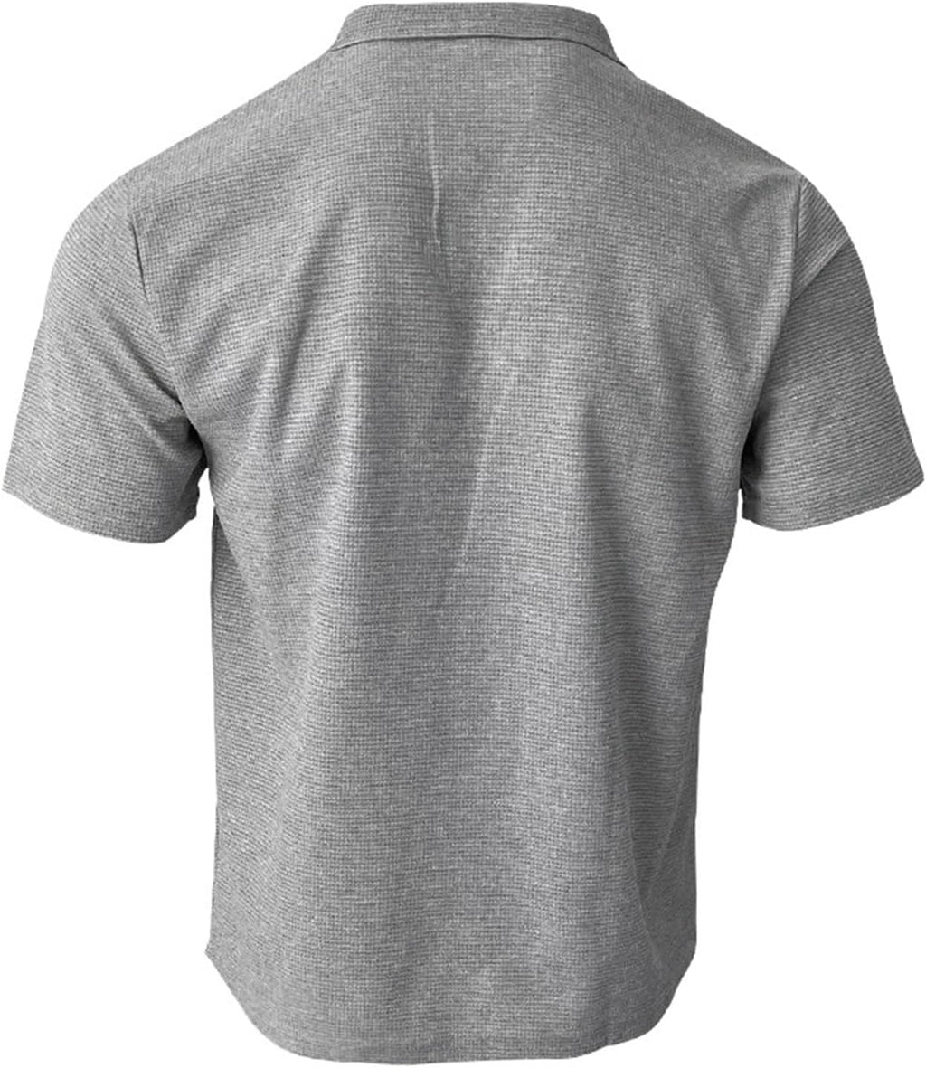 Skiennix Men's Knitted Polo Shirt - Striped Collared Stretch Top for Summer Casual Wear