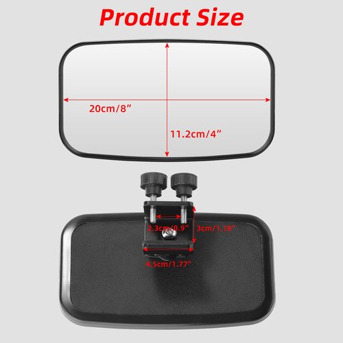 OFIG Boat Rear View Mirror, 8" W x 4" H Boat Mirrors, Marine Mirror for Ski Boats Pontoon Boat Water Skiing Sports Wakeboarding Surfing