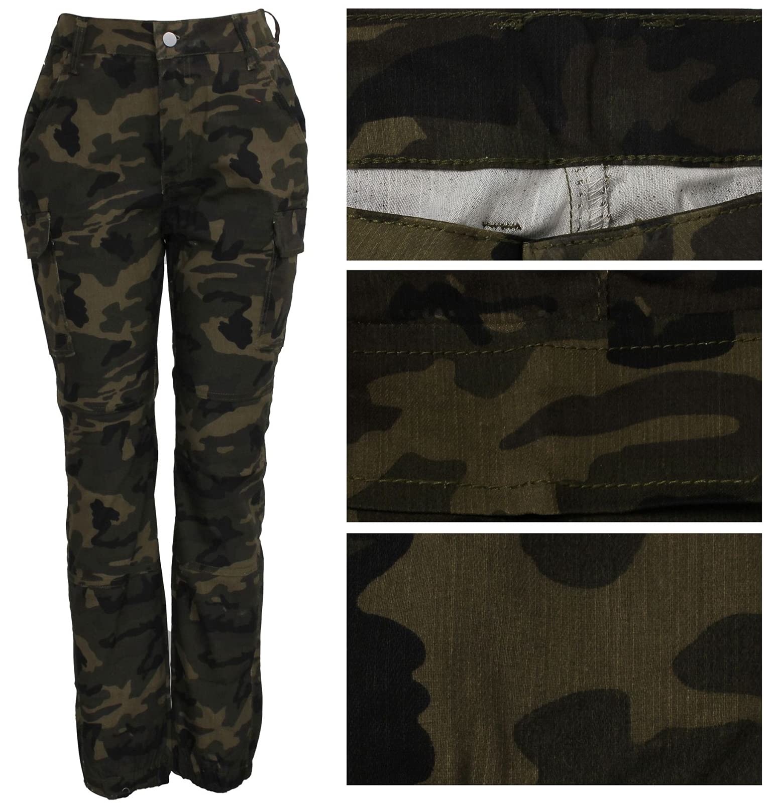 Camo Pants Womens Joggers Hiking Cargo Pants with Pockets Slim Camouflage Outdoor Lounge Sweatpants Athletic Works Pants