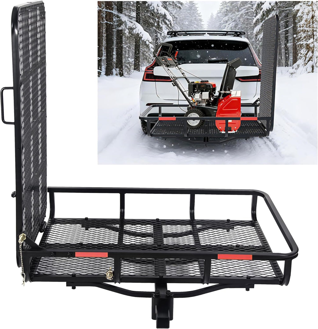 ECOTRIC Hitch Mount Wheelchair Carrier Electric Wheelchair Cargo Mobility Scooter with Hitch & Loading Ramp, 73lbs Weight, 500lbs Capacity