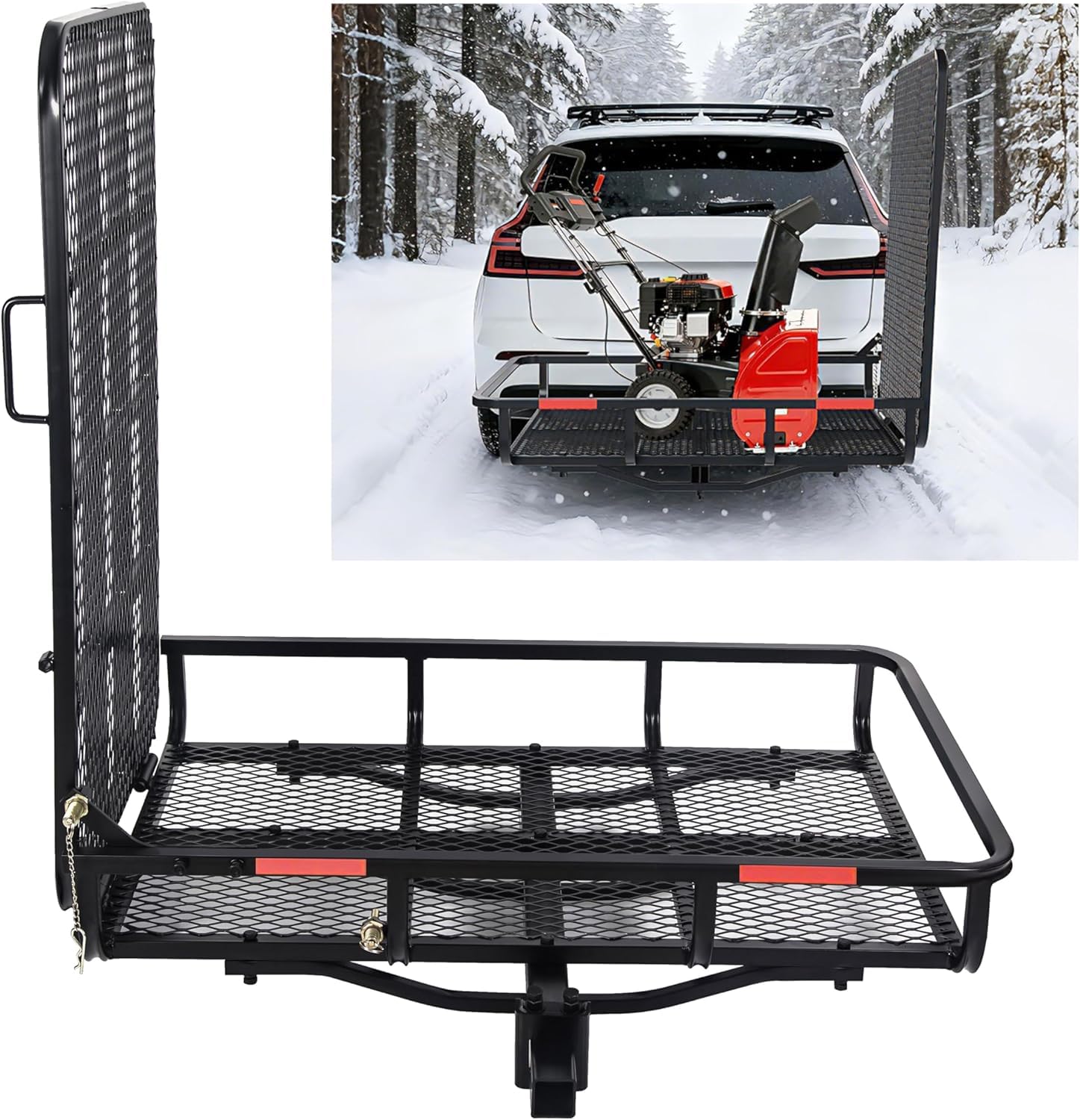 ECOTRIC Hitch Mount Wheelchair Carrier Electric Wheelchair Cargo Mobility Scooter with Hitch & Loading Ramp, 73lbs Weight, 500lbs Capacity