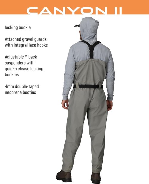 FROGG TOGGS Canyon II Waterproof Fishing Chest Wader - Breathable Stockingfoot Design