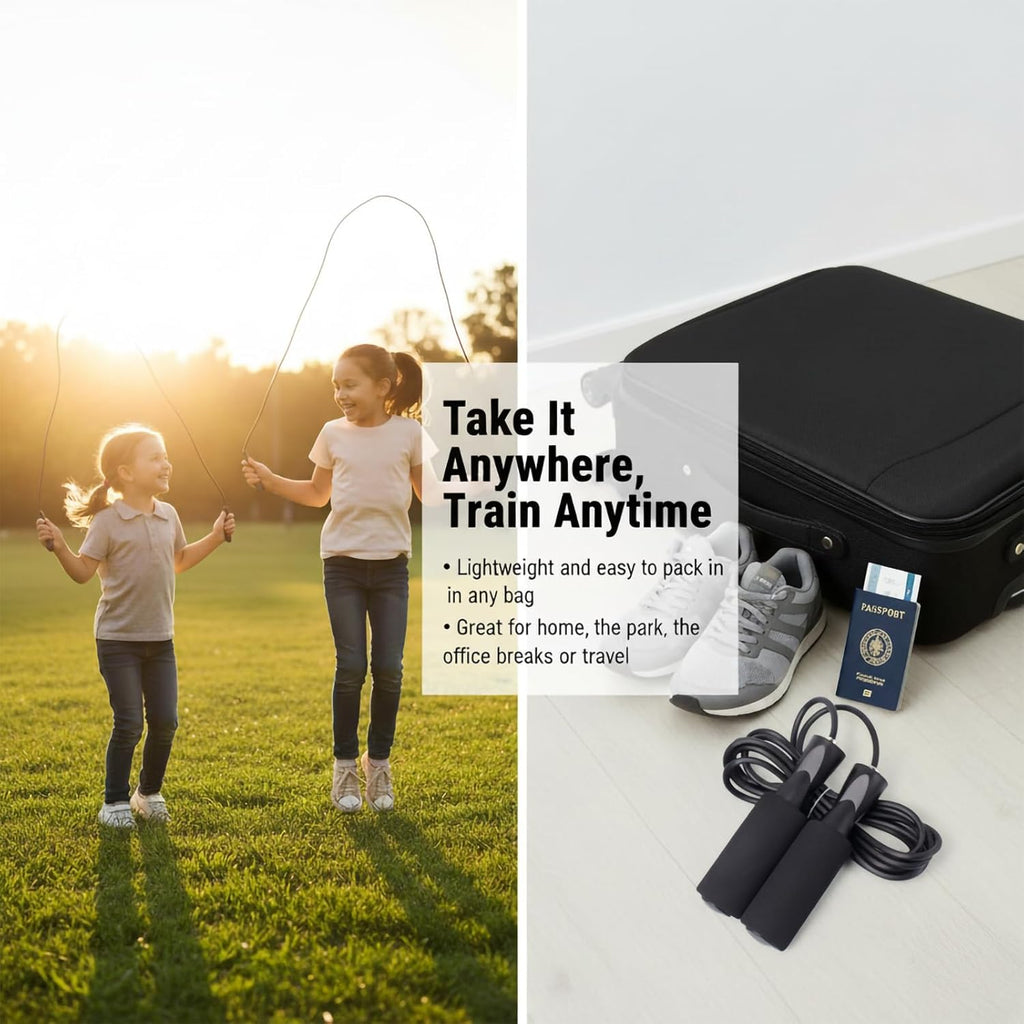 XYLsports Jump Rope - Adjustable PVC Fitness Rope with Tangle-Free Design & Foam Handles | Ideal for Cardio & Home Workouts