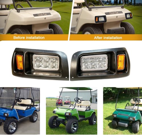 BestAccess Golf Cart Club Car DS LED Headlight replacement | Club Car DS LED Light Replacementfor DS 1993&UP Gas and Electric golf cart headlights